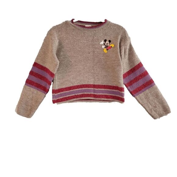 Disney Other - VTG Mickey Unlimited Kids Knit Crew Neck Acrylic Pull Over Sweatshirt USA Made M
